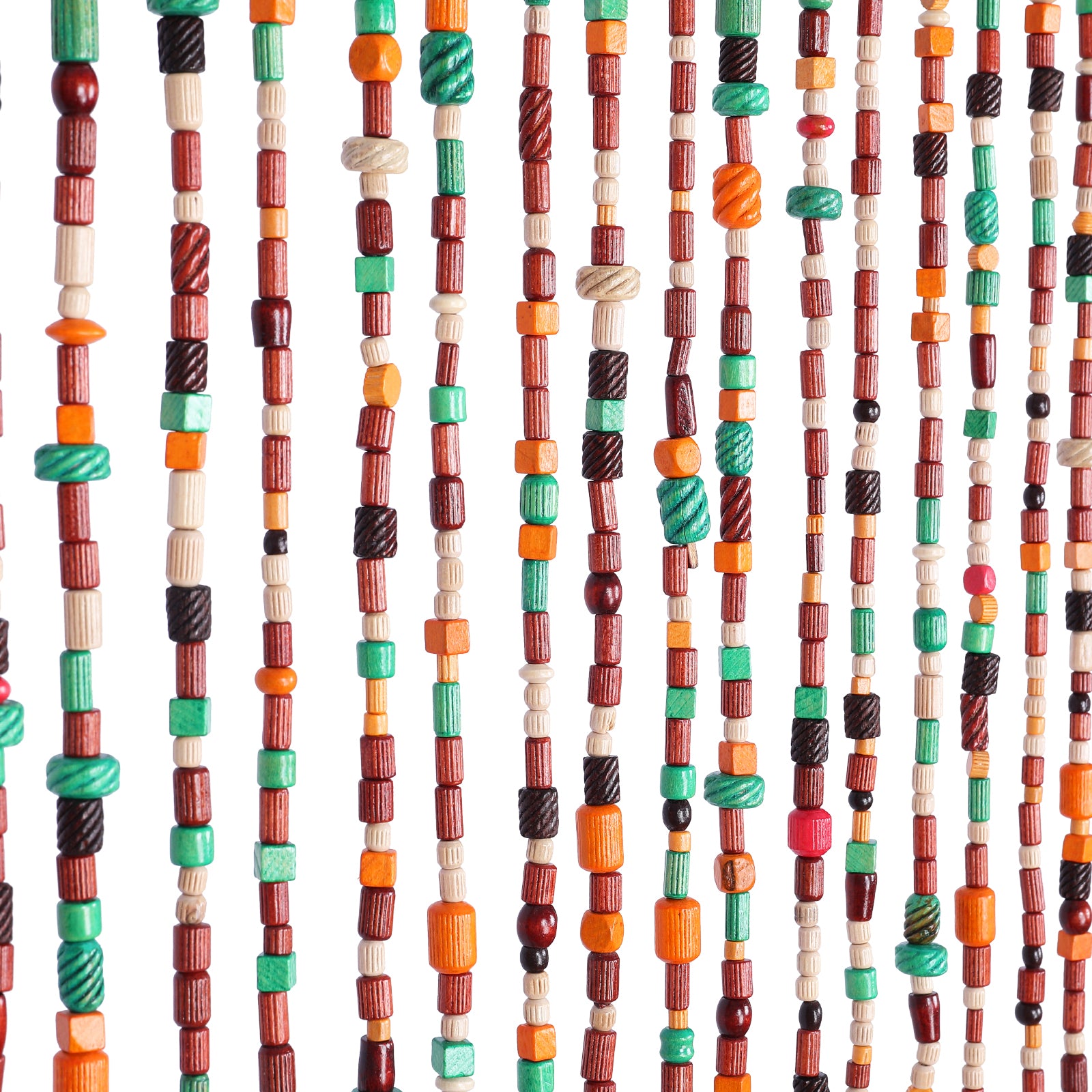 Osunnus Colorful Boho Carved Wooded Beaded Curtain for Doorway