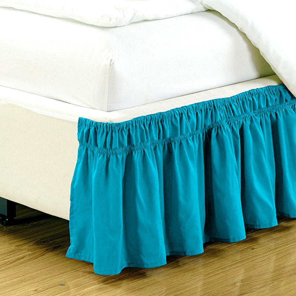 Wrap Around Bed Skirt 15" Elastic Dust Ruffle-16