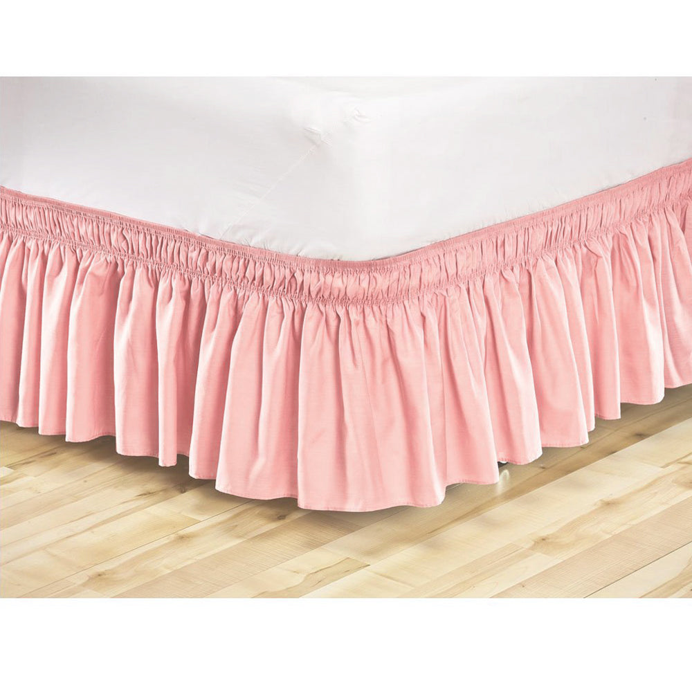 Wrap Around Bed Skirt 15" Elastic Dust Ruffle-12
