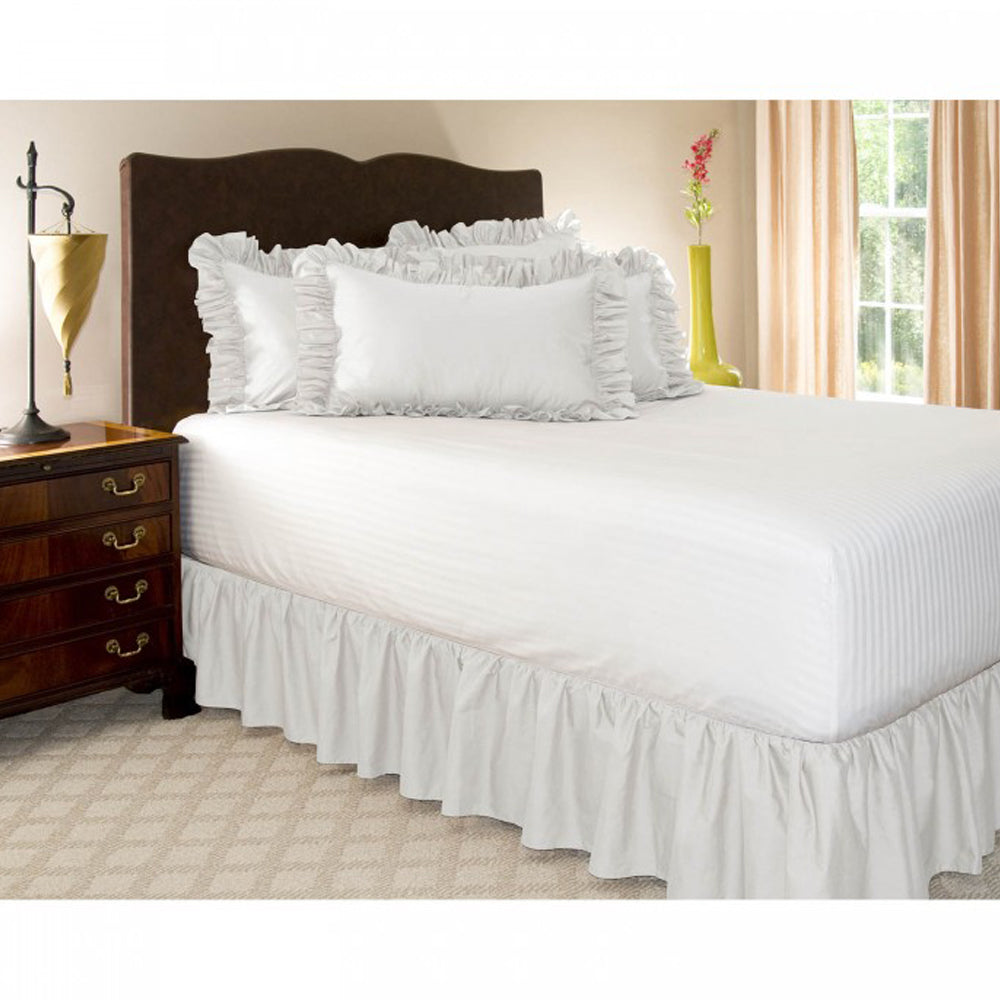 Wrap Around Bed Skirt 15" Elastic Dust Ruffle-4