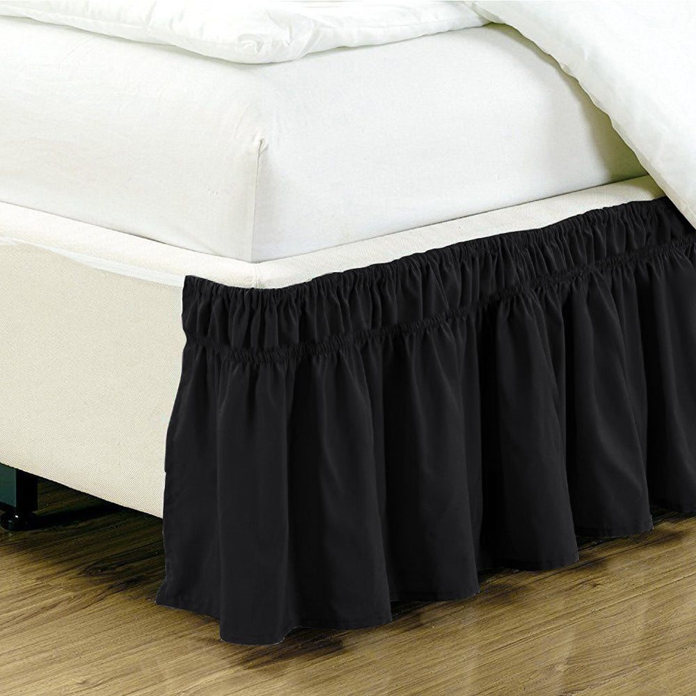 Wrap Around Bed Skirt 15" Elastic Dust Ruffle-14