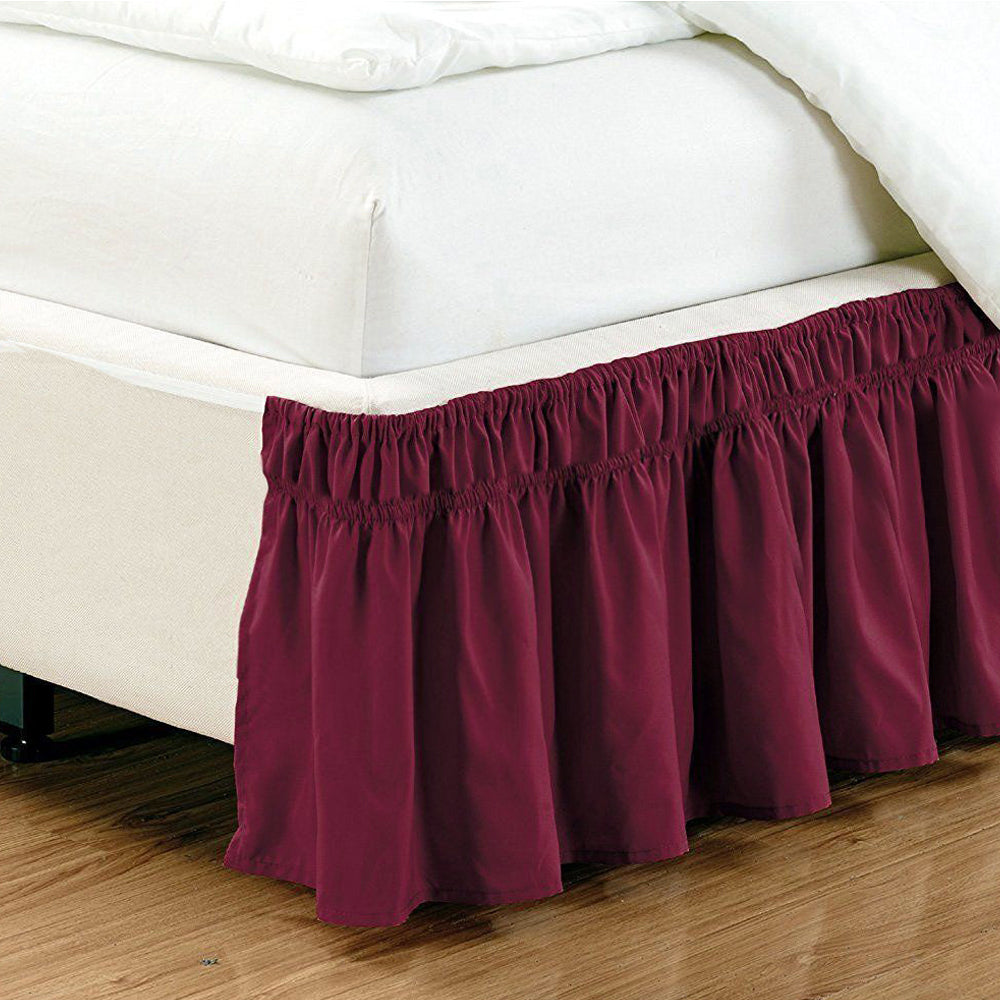 Wrap Around Bed Skirt 15" Elastic Dust Ruffle-15