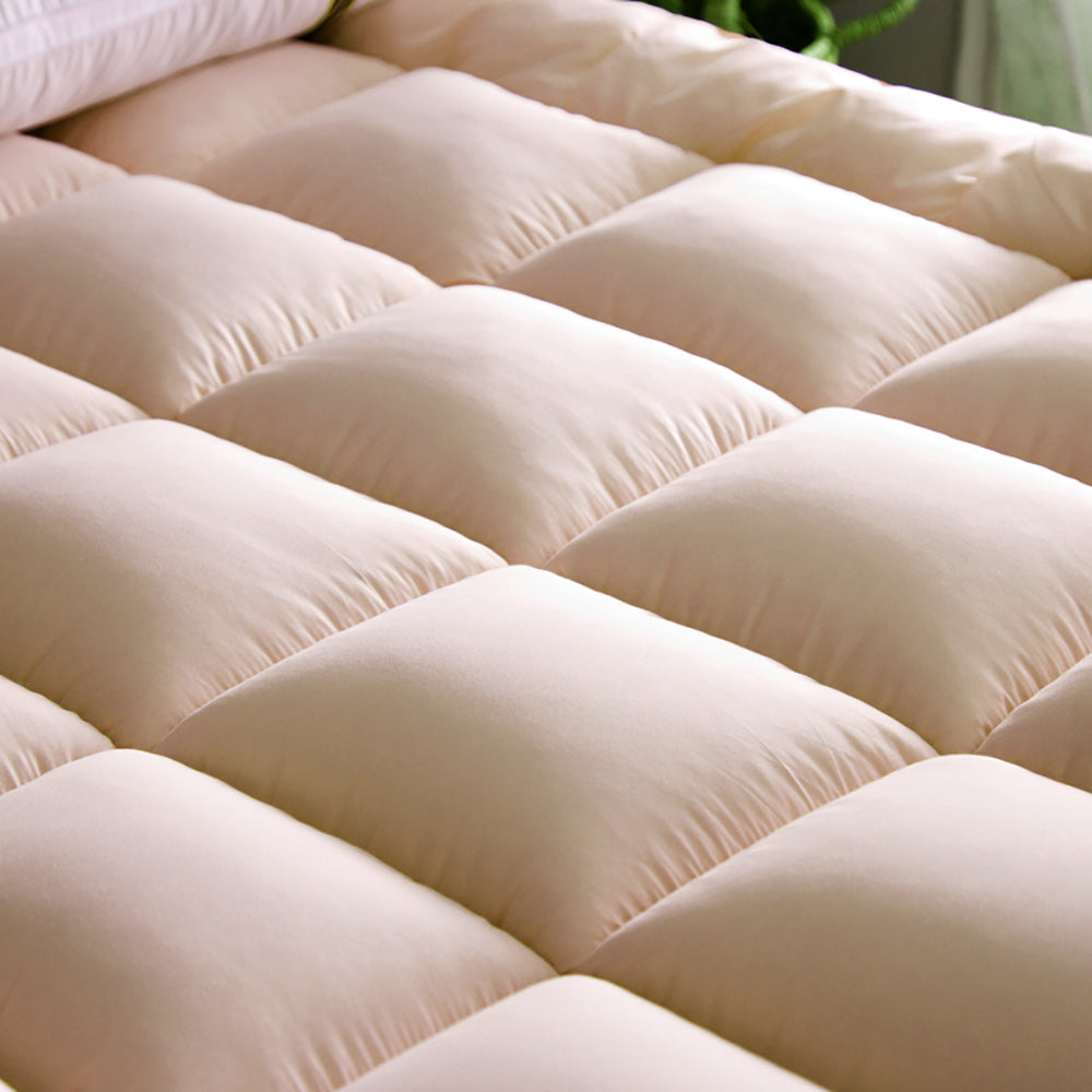 Extra Thick Queen Mattress Topper Pillow Top Mattress Pad Cover-coffee-3