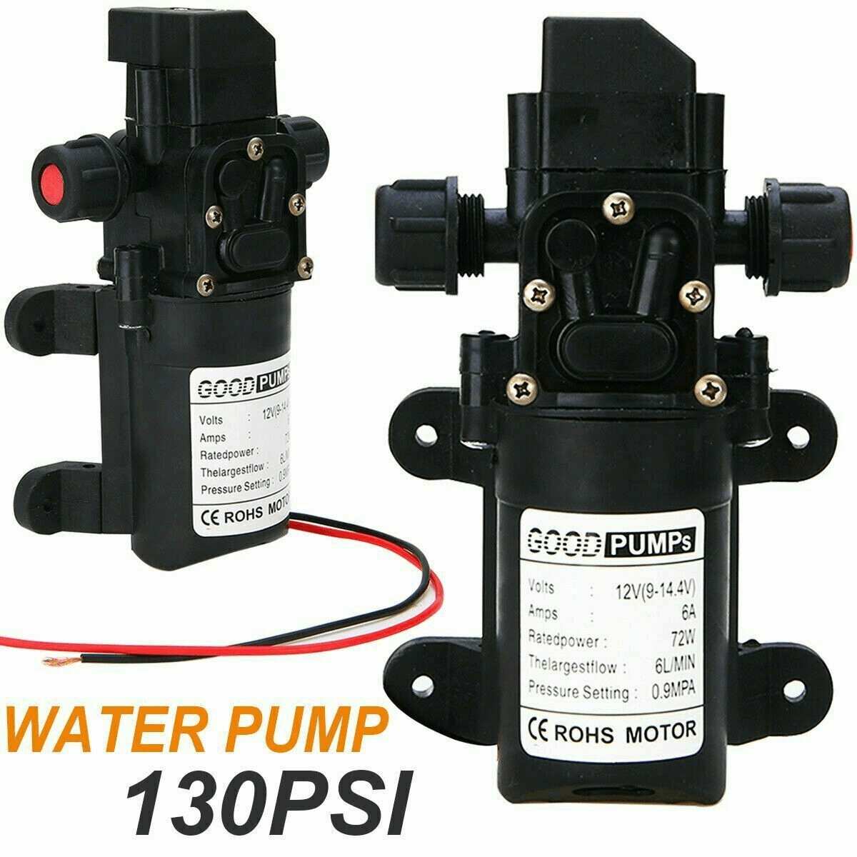 130PSI 12V 70W High Pressure Diaphragm Water Pump