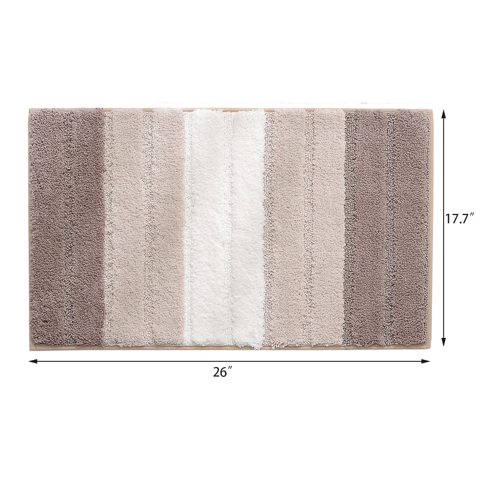 Striped Bathroom Rug Non-Slip Door Mats Soft Bath Rugs Floor Mats 18''x 26''