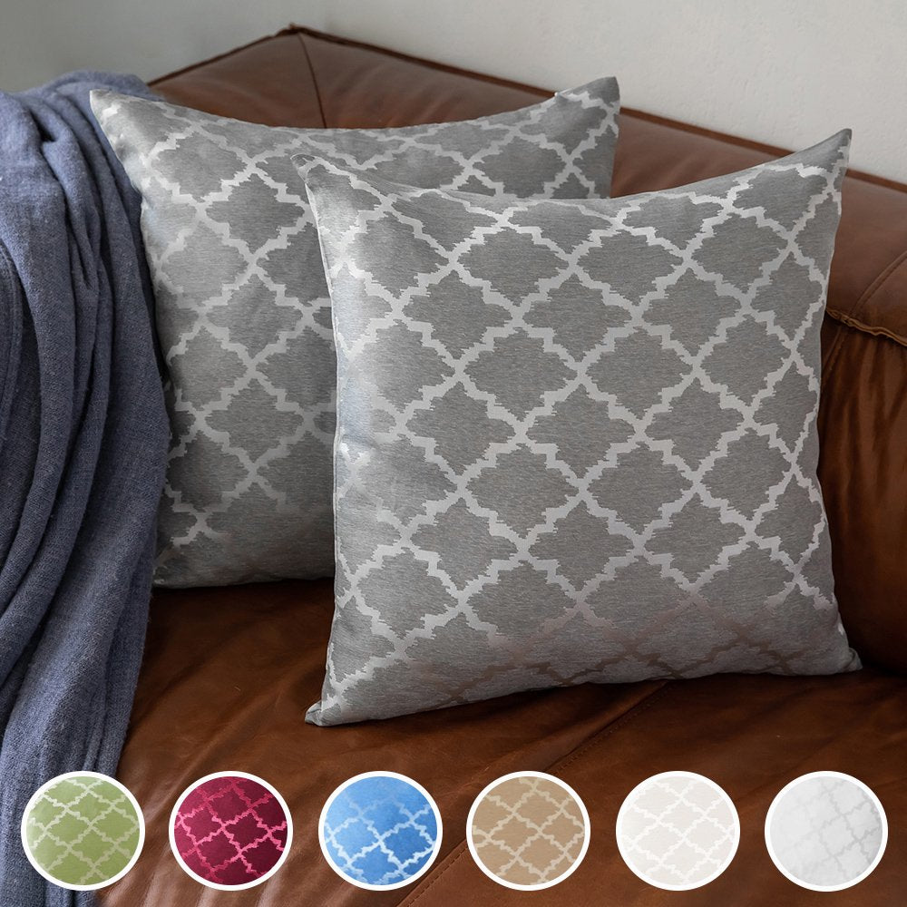 2 Pcs Decorative Throw Pillow Cover 20" x 20" Square Polyester