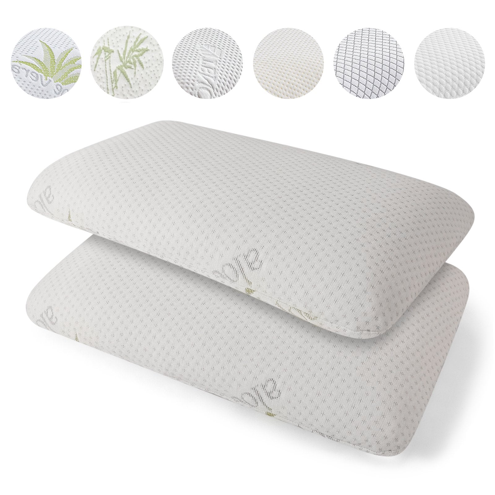 2Pcs Premium Bed Pillows Memory Foam Filling