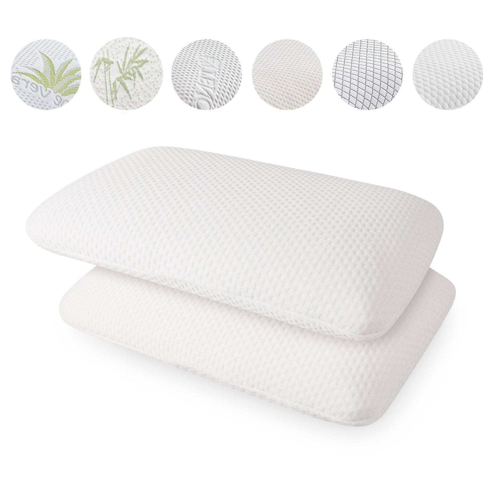 2Pcs Premium Bed Pillows Memory Foam Filling