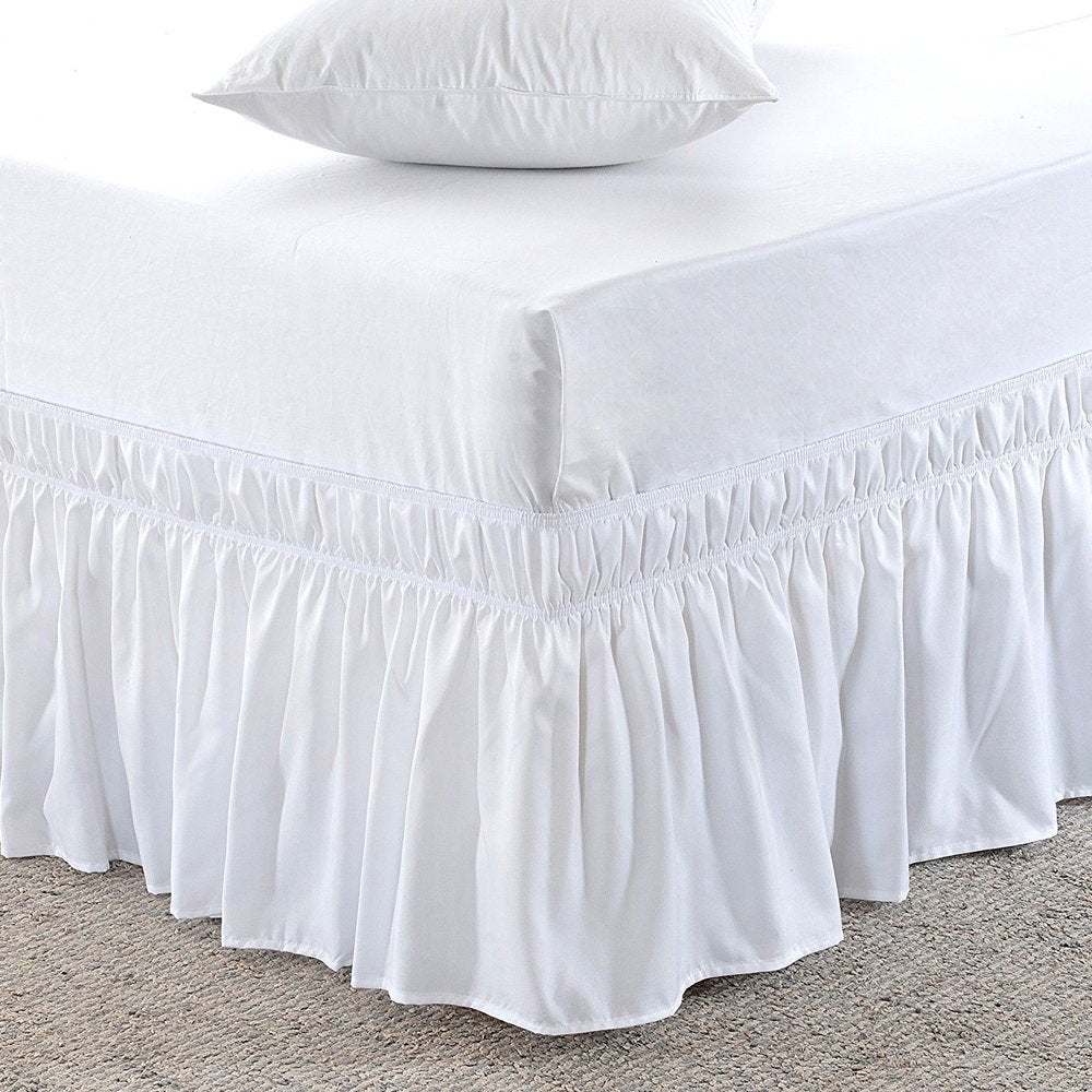 Wrap Around Bed Skirt 15" Elastic Dust Ruffle-10