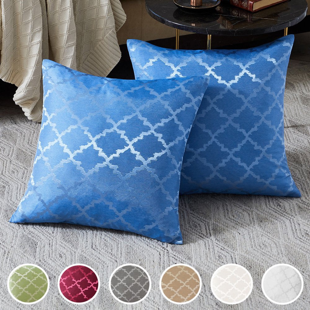 2 Pcs Decorative Throw Pillow Cover 20" x 20" Square Polyester