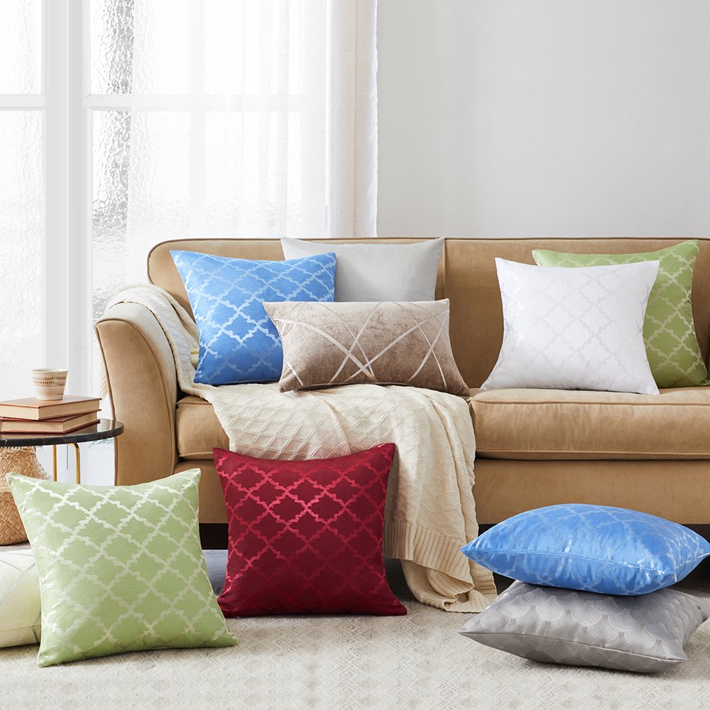 2 Pcs Decorative Throw Pillow Cover 20" x 20" Square Polyester