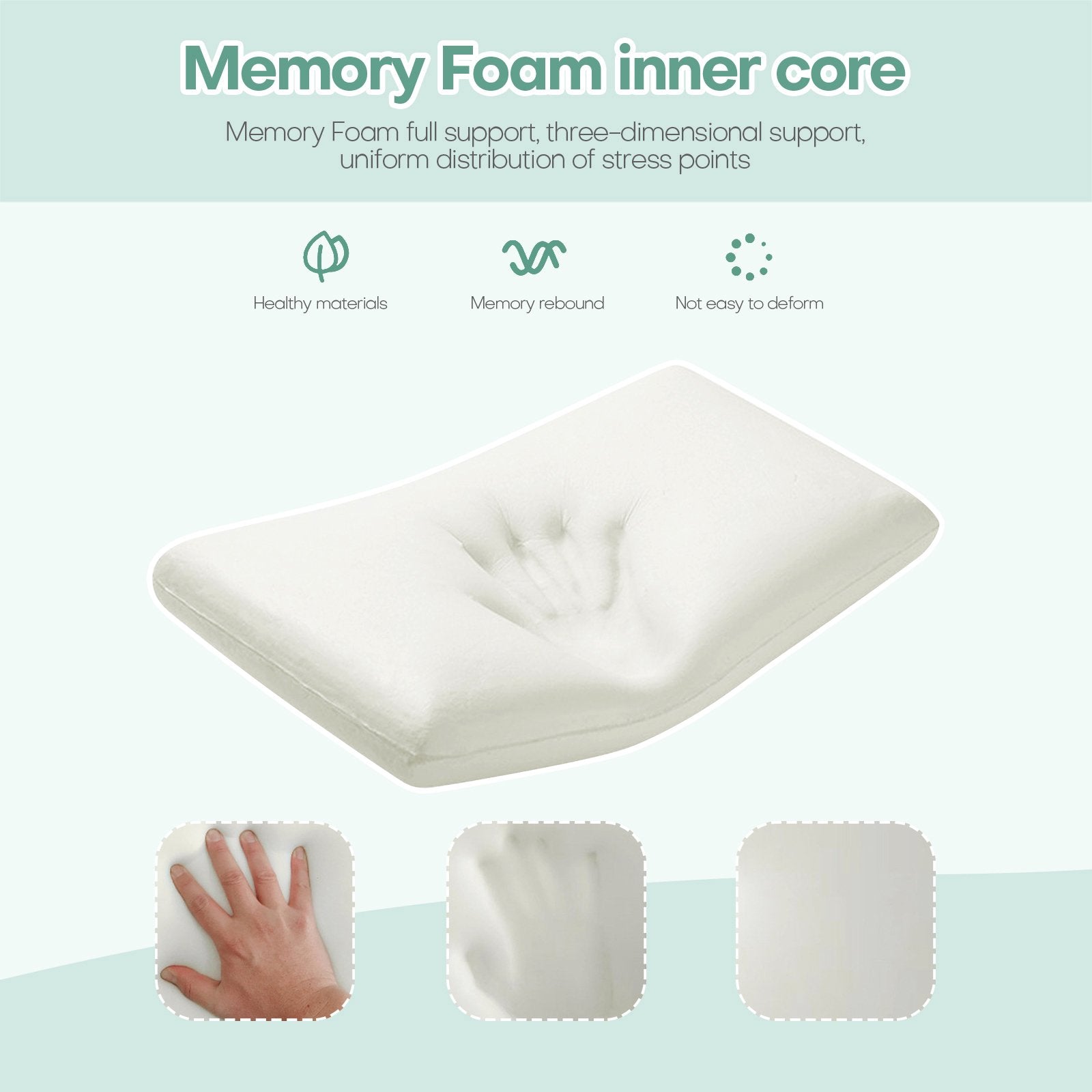 2Pcs Premium Bed Pillows Memory Foam Filling