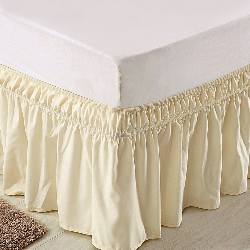 Wrap Around Bed Skirt 15" Elastic Dust Ruffle-11