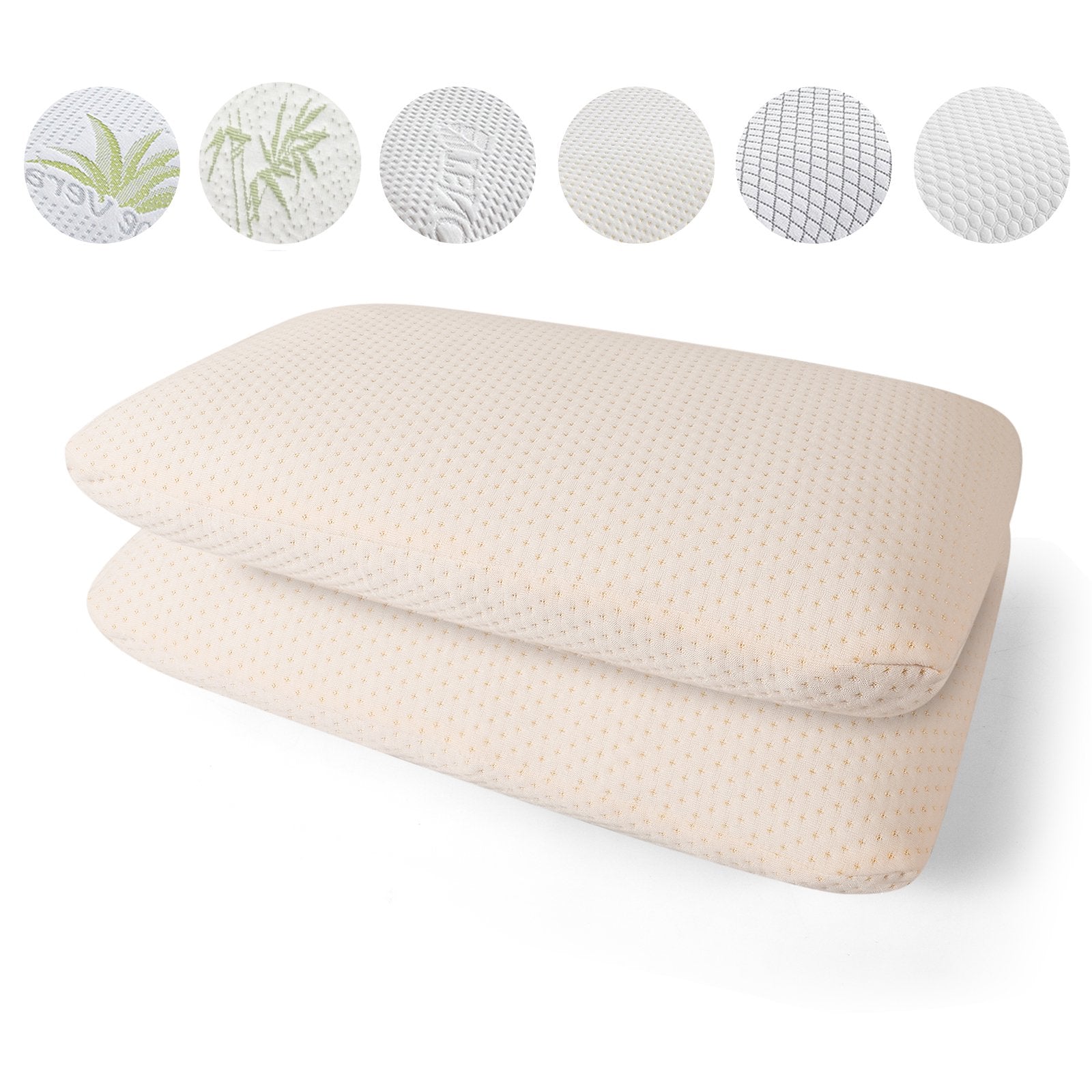 2Pcs Premium Bed Pillows Memory Foam Filling