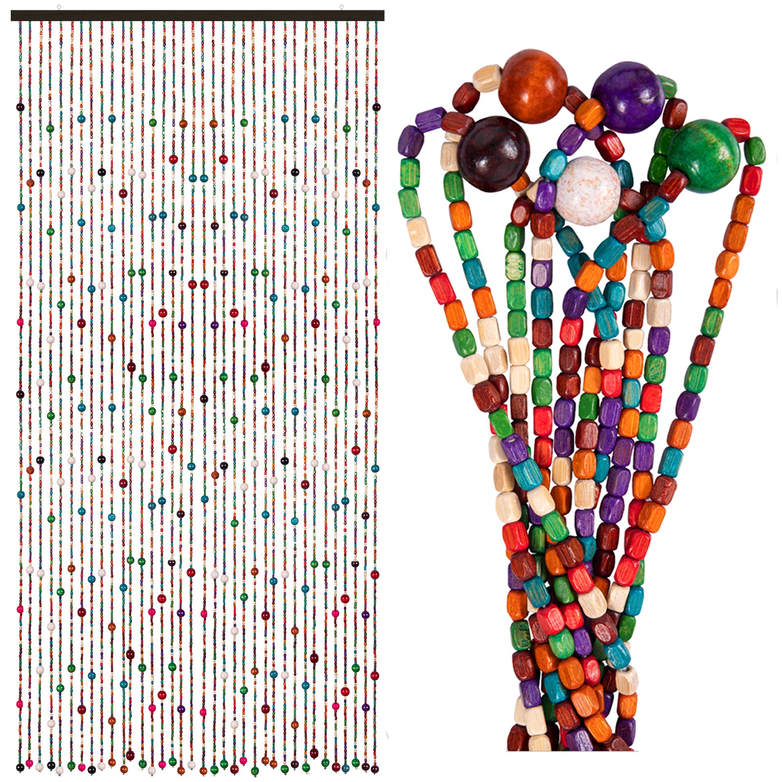Osunnus Colorful Handmade Beaded Curtain for Doorway Boho Hippie Curtains