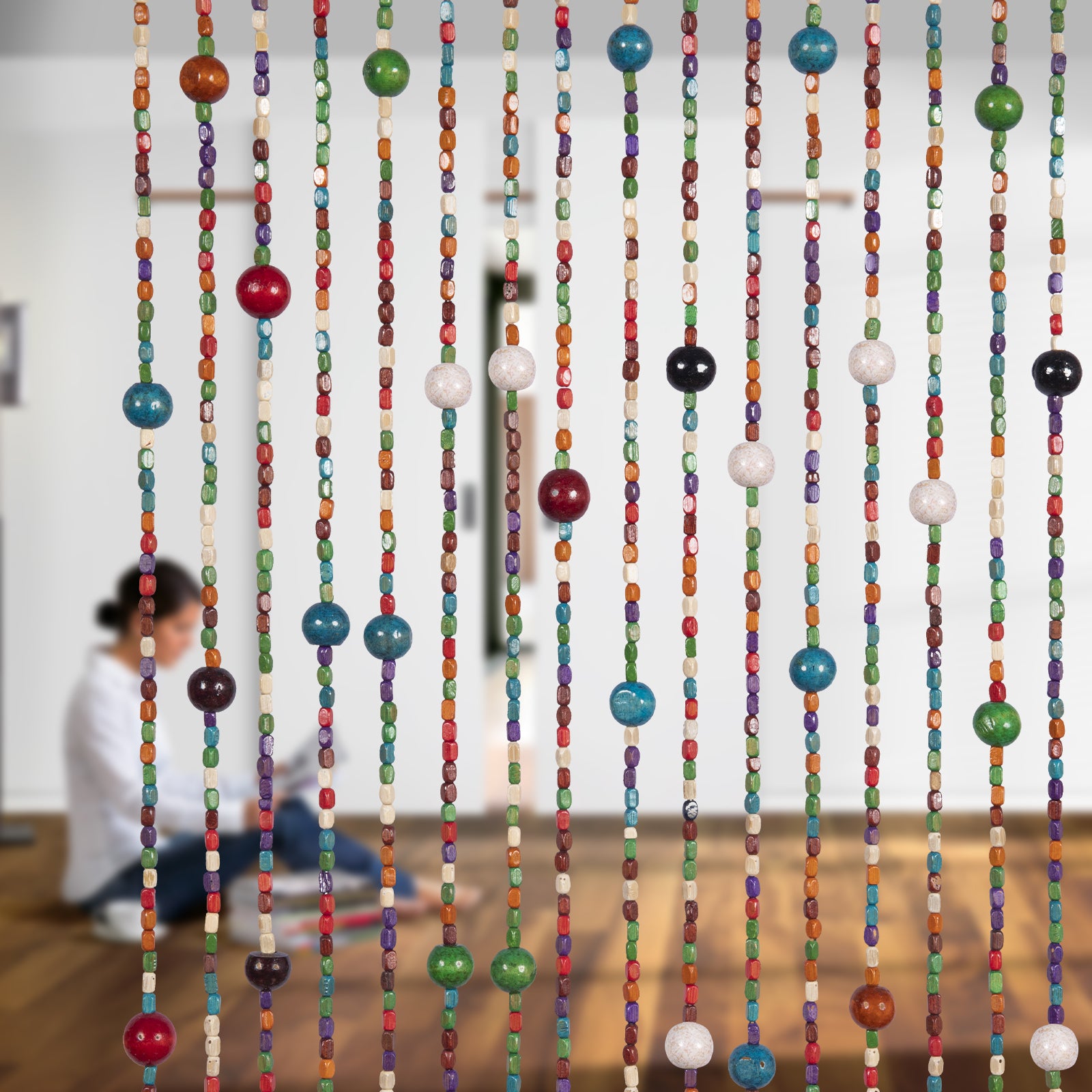Osunnus Colorful Handmade Beaded Curtain for Doorway Boho Hippie Curtains