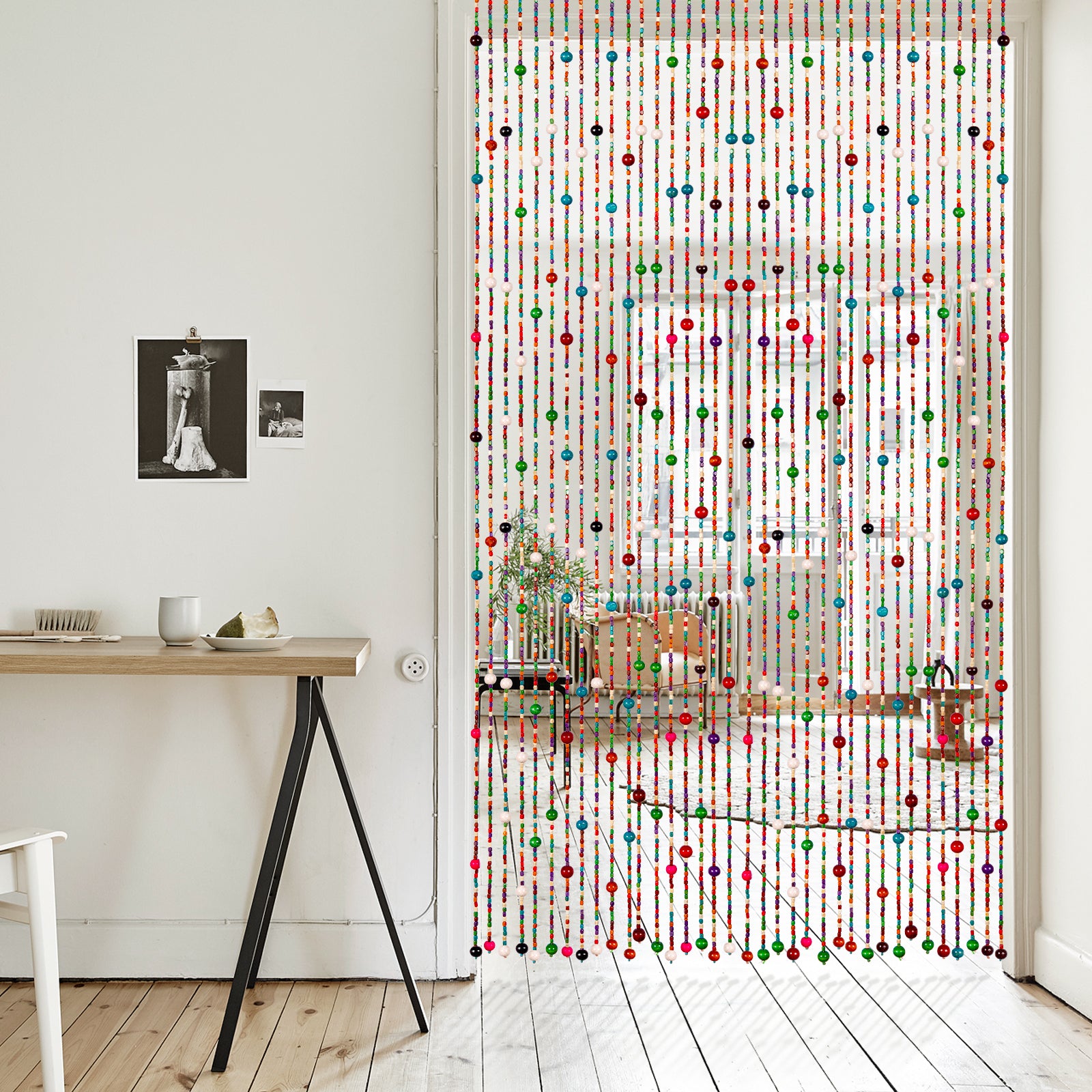 Osunnus Colorful Handmade Beaded Curtain for Doorway Boho Hippie Curtains