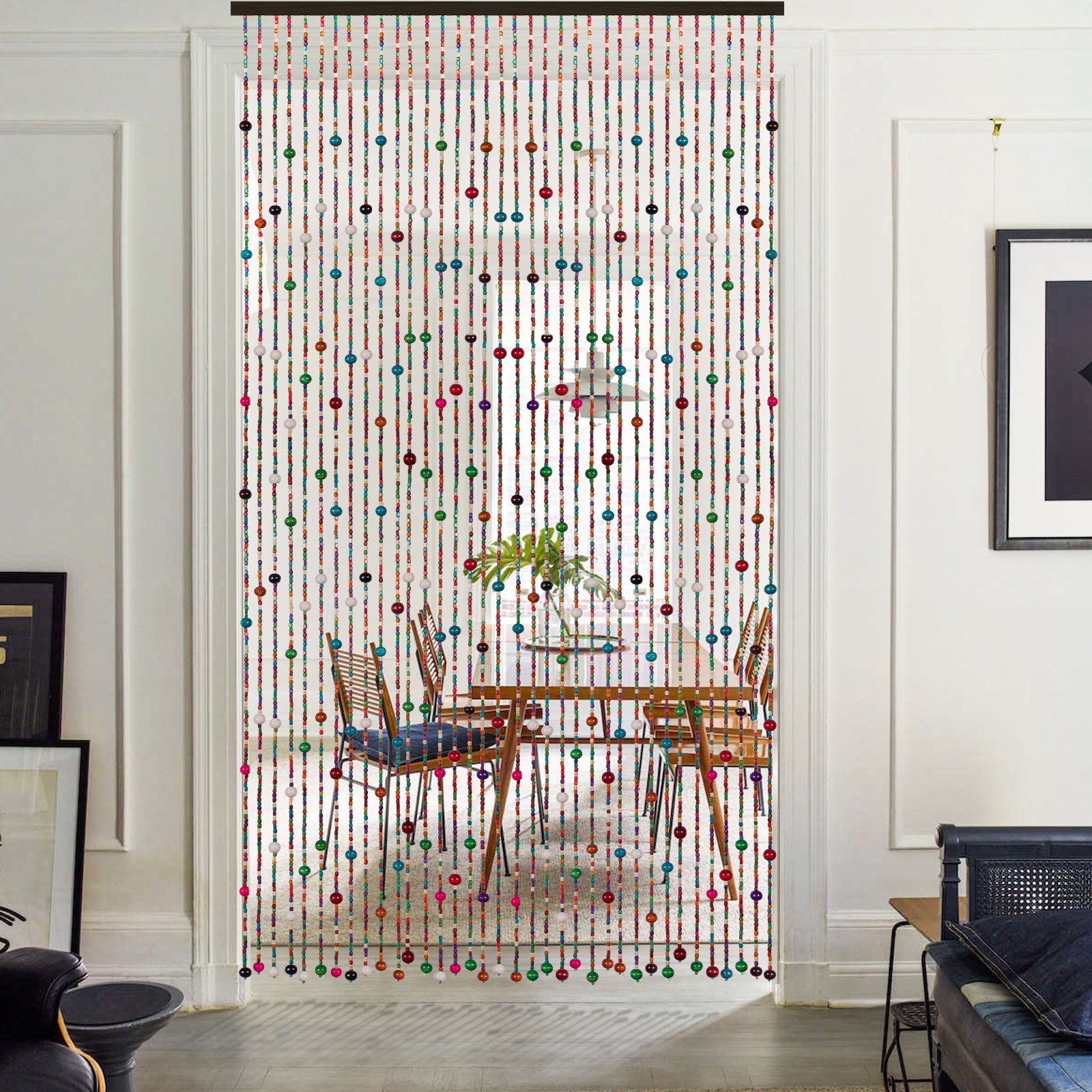 Osunnus Colorful Handmade Beaded Curtain for Doorway Boho Hippie Curtains