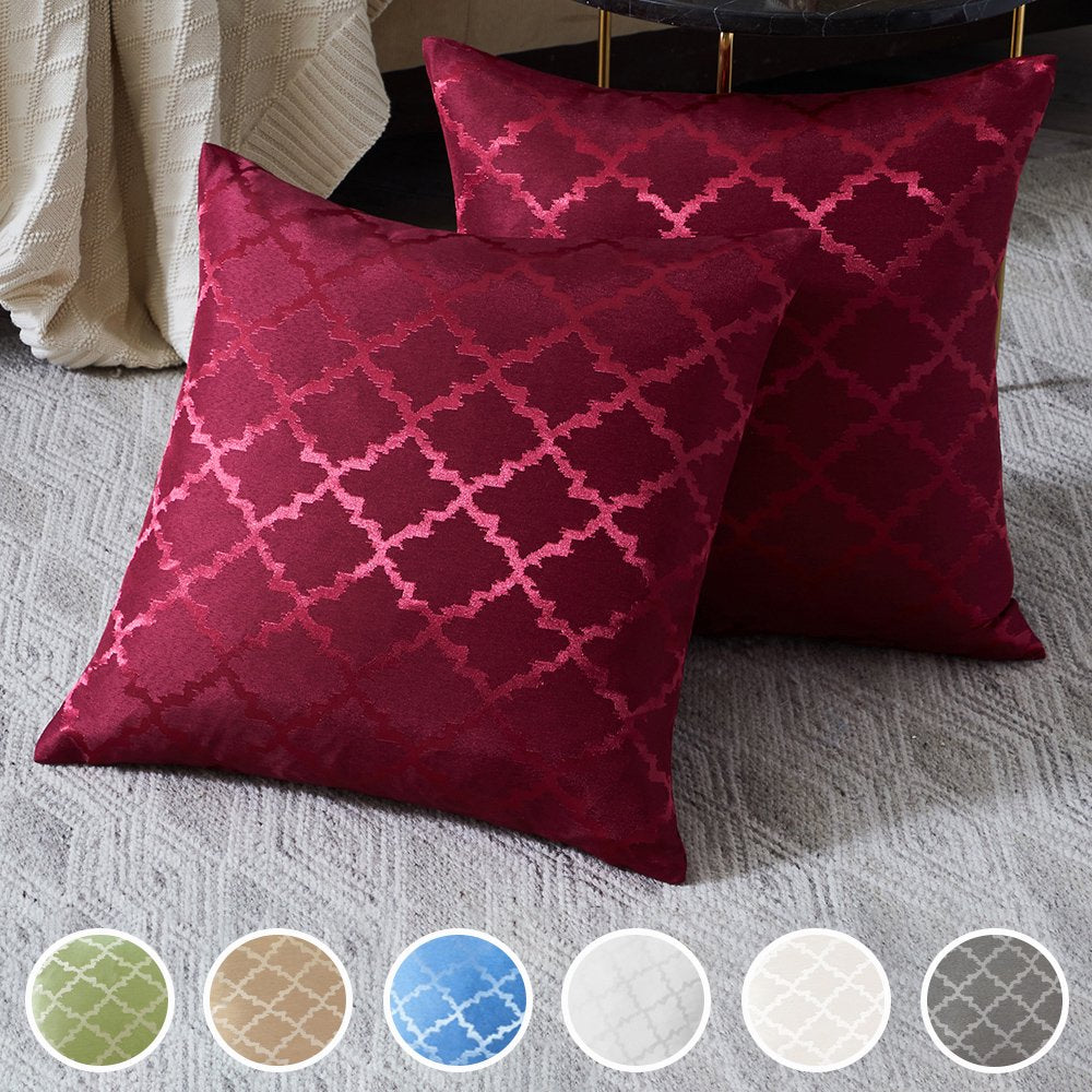 2 Pcs Decorative Throw Pillow Cover 20" x 20" Square Polyester