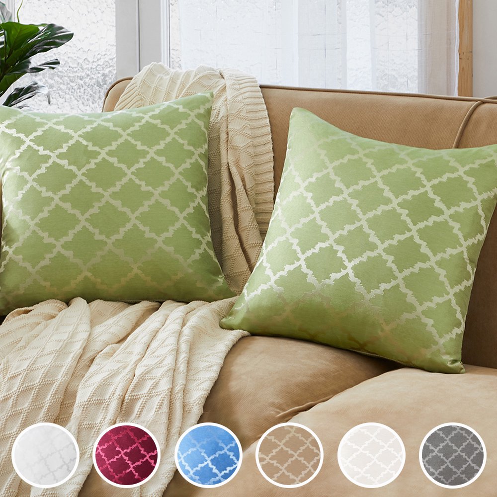 2 Pcs Decorative Throw Pillow Cover 20" x 20" Square Polyester
