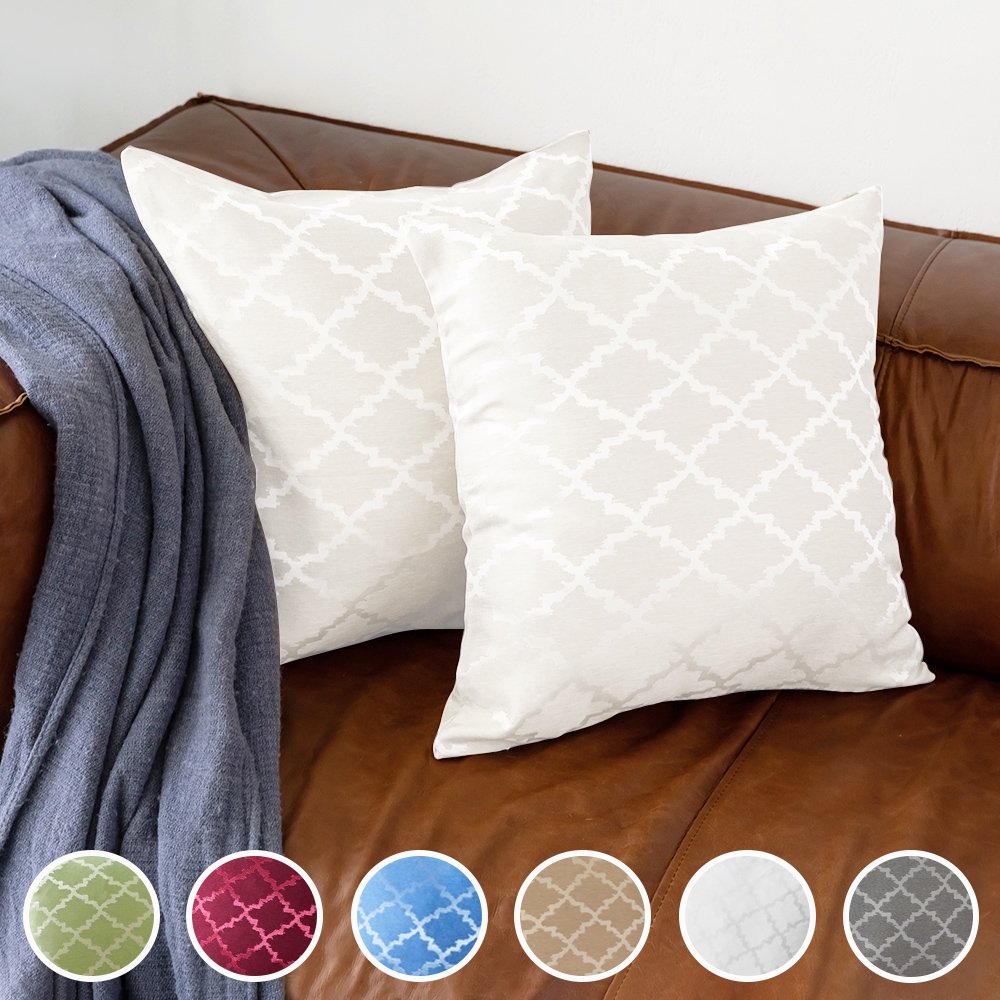 2 Pcs Decorative Throw Pillow Cover 20" x 20" Square Polyester