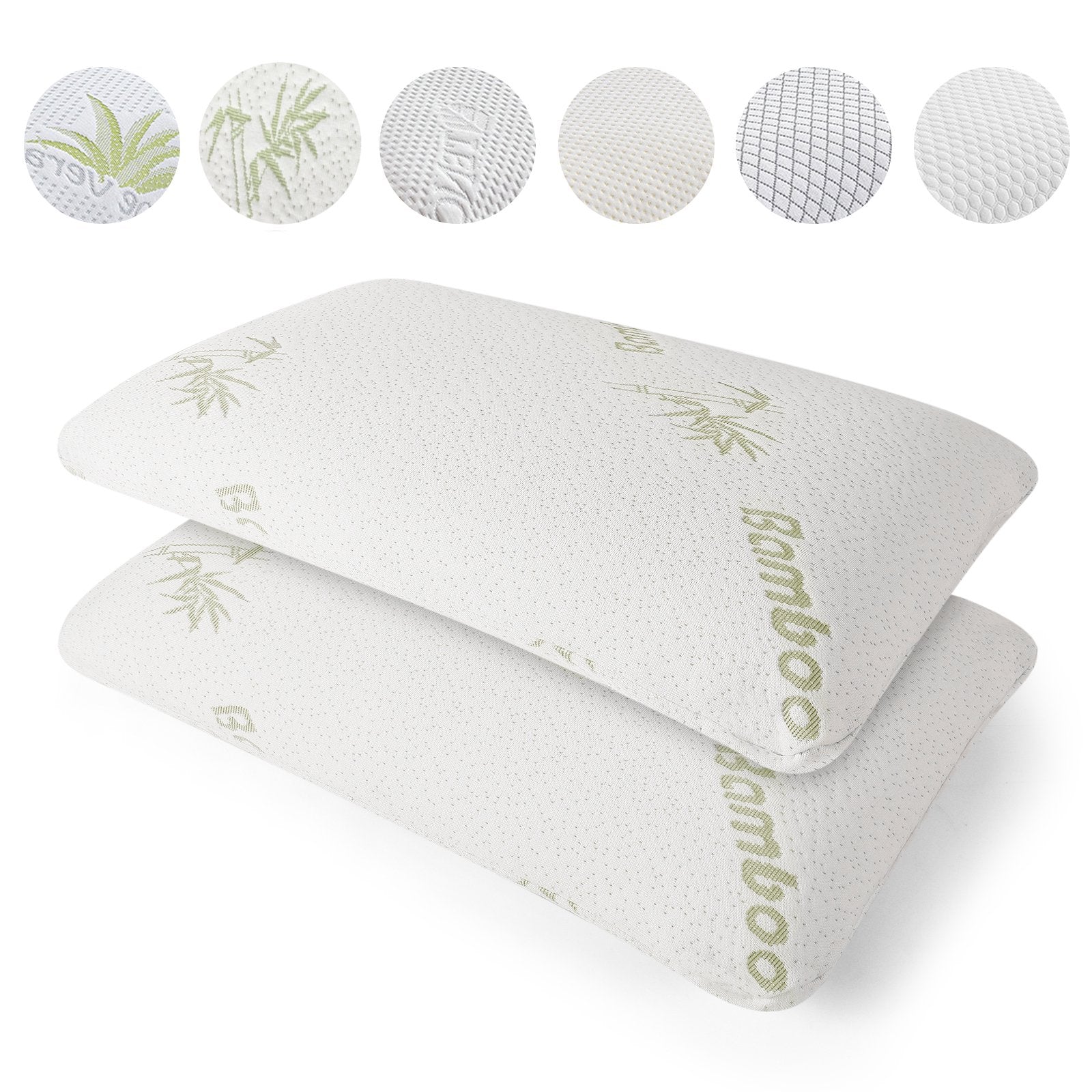2Pcs Premium Bed Pillows Memory Foam Filling