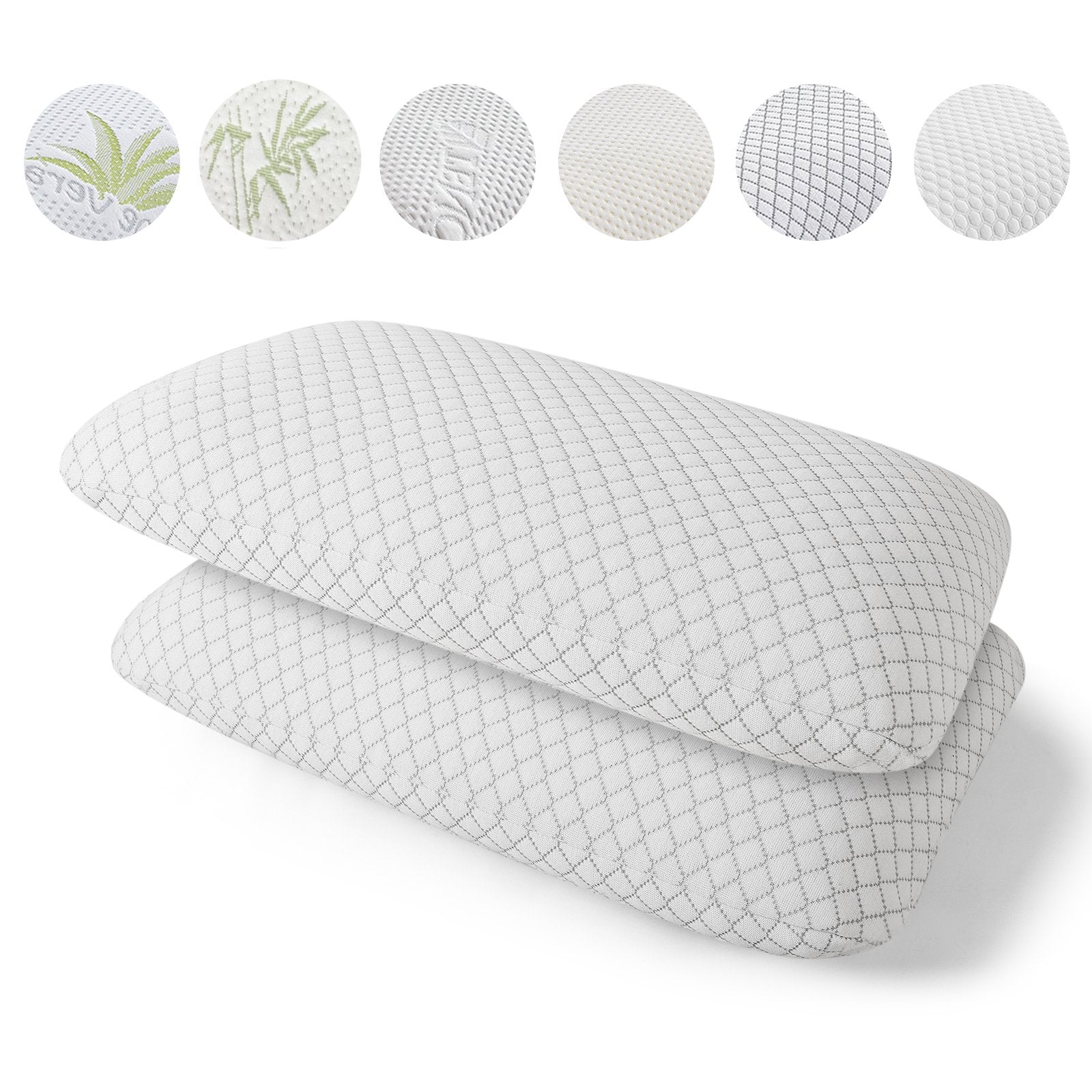 2Pcs Premium Bed Pillows Memory Foam Filling