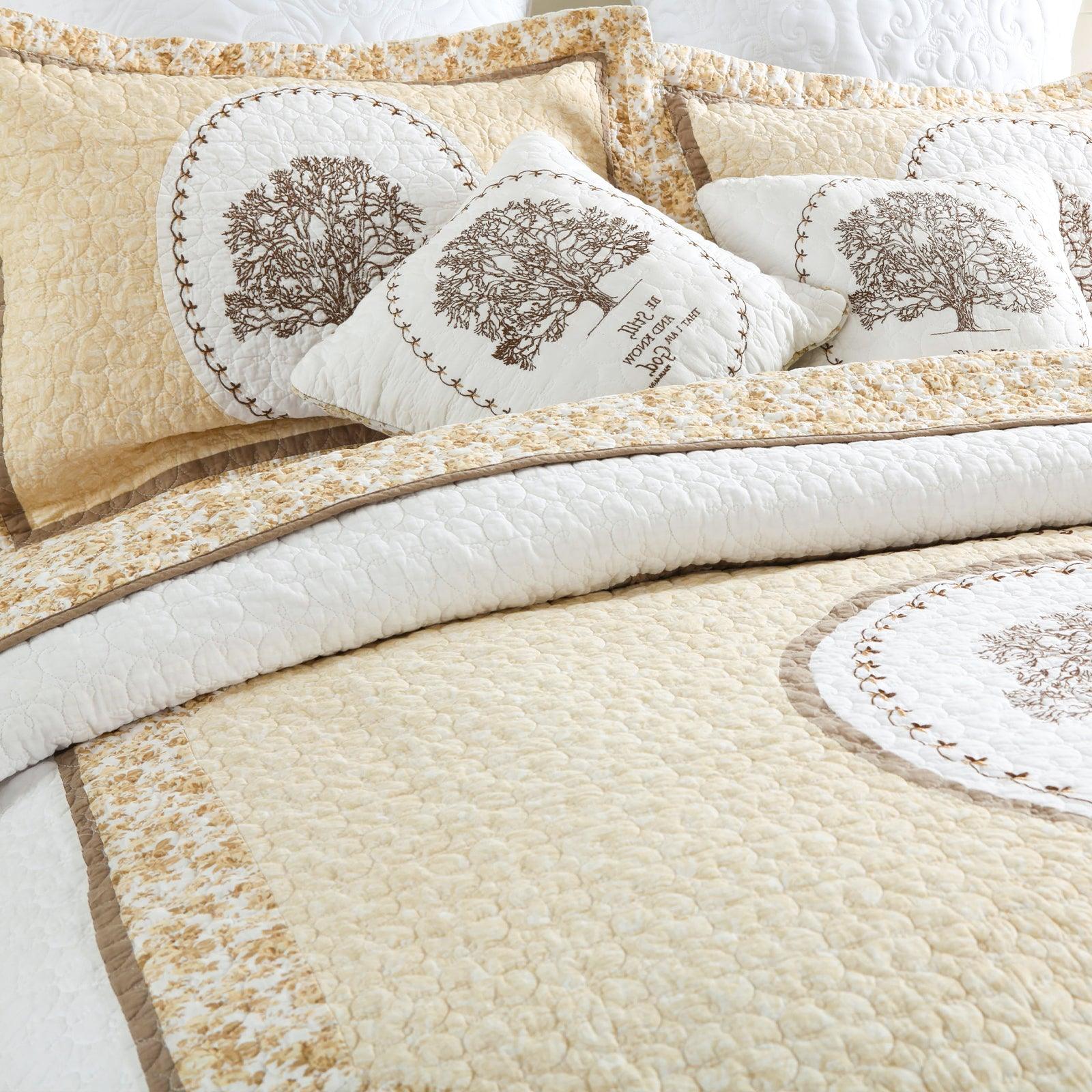Beautiful Life Tree Handcrafted Embroidered Bedspread