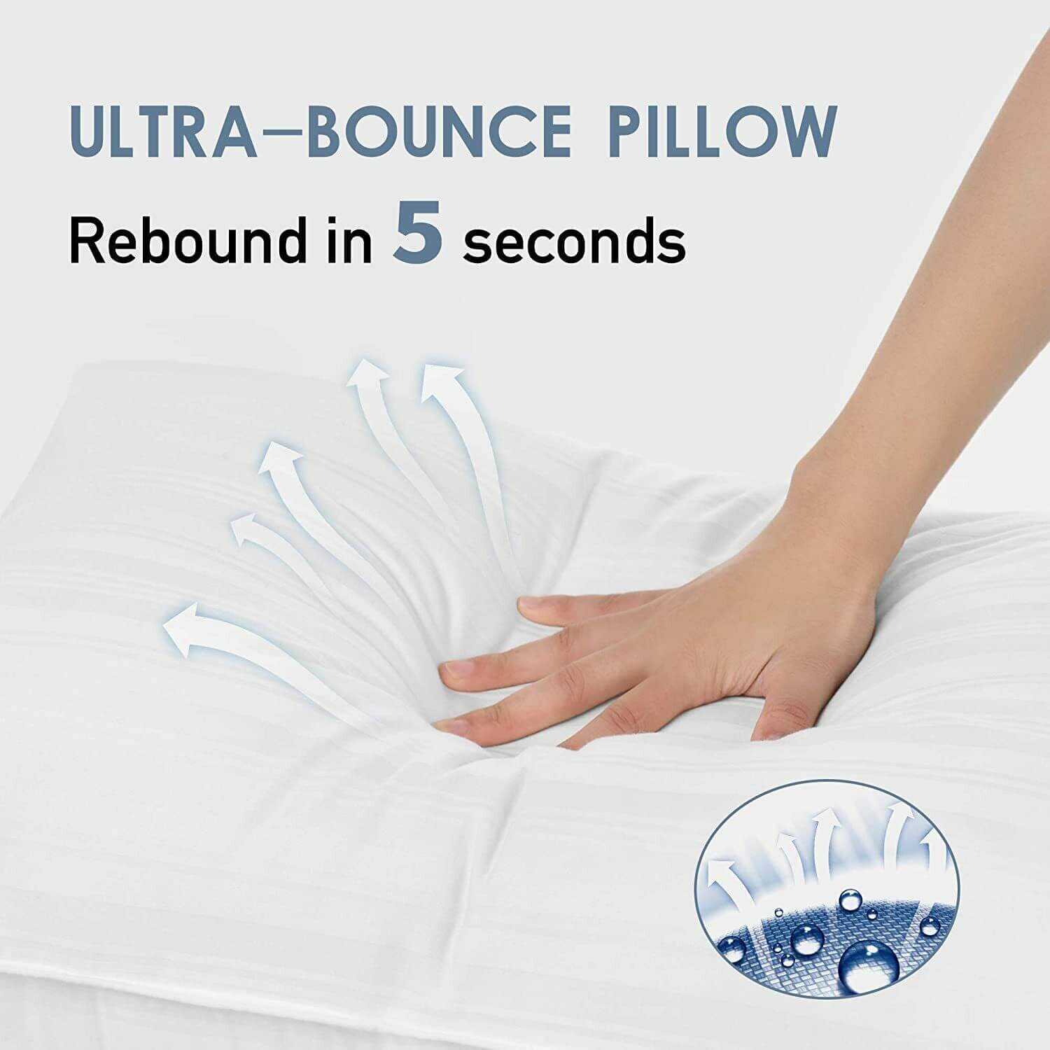 Luxury Goose Down Pillow Queen Size Soft Support Feather Bed Sleeping Pillow
