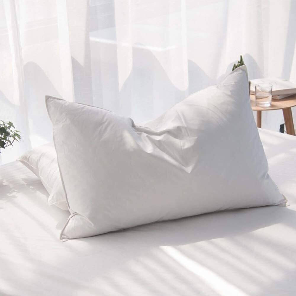 Luxury Goose Down Pillow Queen Size Soft Support Feather Bed Sleeping Pillow