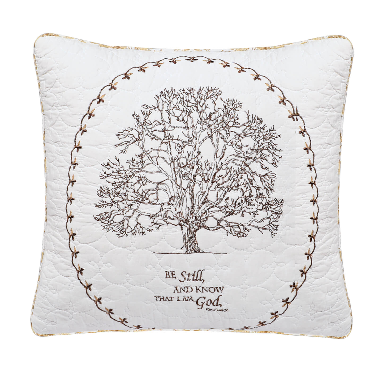 Tree of Life Embroidered Cotton Quilt Set, Queen/King Size