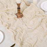 Load image into Gallery viewer, Osunnus Boho Cheesecloth Table Runner Gauze Tablecloth, 35.5 x 120 Inches (10FT Long)