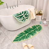 Load image into Gallery viewer, Leaf-Shaped Door Mat Extra Shaggy Bath Mat, 18 x 30 in