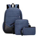 Load image into Gallery viewer, Blue 3Pcs Waterproof College Backpack Bookbag School Shoulder Bag
