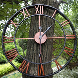 Load image into Gallery viewer, Garden Metal Wall Clock Roman Numbers