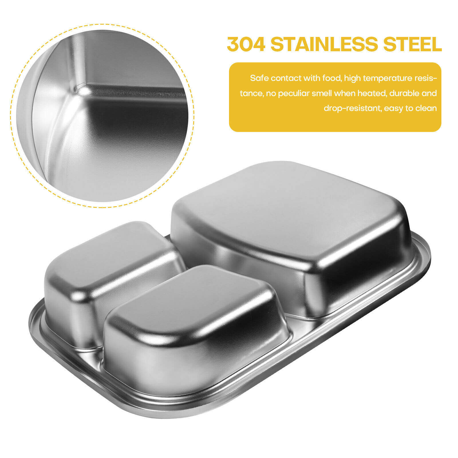 Plug-in 304 Stainless Steel Heated Lunch Box Portable Water-free