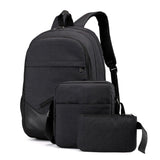 Load image into Gallery viewer, Black 3Pcs Waterproof College Backpack Bookbag School Shoulder Bag