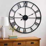 Load image into Gallery viewer, Durable Garden Metal Wall Clock Roman Numbers Big Dial Industrial