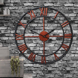 Load image into Gallery viewer, Large Garden Metal Wall Clock Roman Numbers Big Dial Industrial