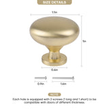 Load image into Gallery viewer, size of gold Cabinet Knobs Round Brushed Handles