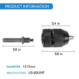 Load image into Gallery viewer, Size of Metal 1/2&quot; Keyless Chuck Conversion Hex Shank Adapter Drill Bit