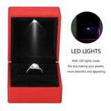 Load image into Gallery viewer, feature of LED Lighted Ring Jewelry Velvet Box