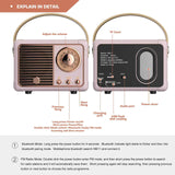 Load image into Gallery viewer, Design of Mini Wireless Retro Bluetooth Stereo Speakers Radio w/ Handle