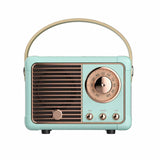 Load image into Gallery viewer, Blue Mini Wireless Retro Bluetooth Stereo Speakers Radio w/ Handle