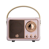 Load image into Gallery viewer, Pink Mini Wireless Retro Bluetooth Stereo Speakers Radio w/ Handle