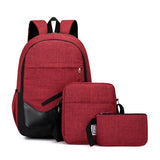 Load image into Gallery viewer, Red 3Pcs Waterproof College Backpack Bookbag School Shoulder Bag