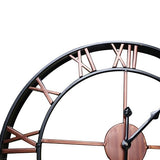 Load image into Gallery viewer, Showing of Garden Metal Wall Clock Roman Numbers Big Dial Industrial