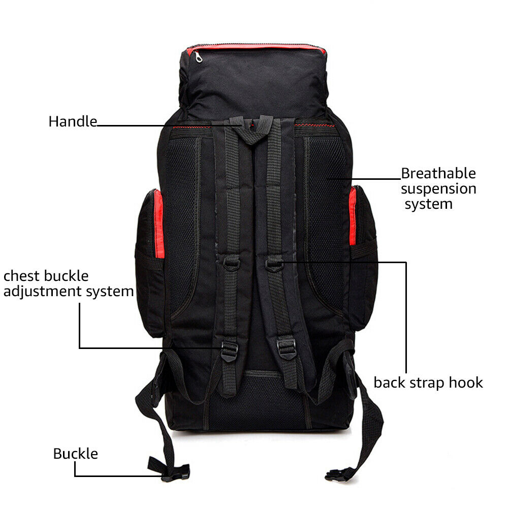 80L 100L Outdoor Hiking Backpack Camping Shoulder Travel Bag