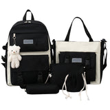 Load image into Gallery viewer, 5Pcs Canvas School Backpack Set Student Bag