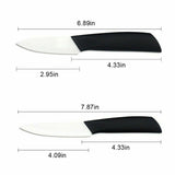 Load image into Gallery viewer, Size of 5Pcs Kitchen Sharp Ceramic Knife Set 3&quot; 4&quot; 5&quot; 6&quot; Knives + Peeler